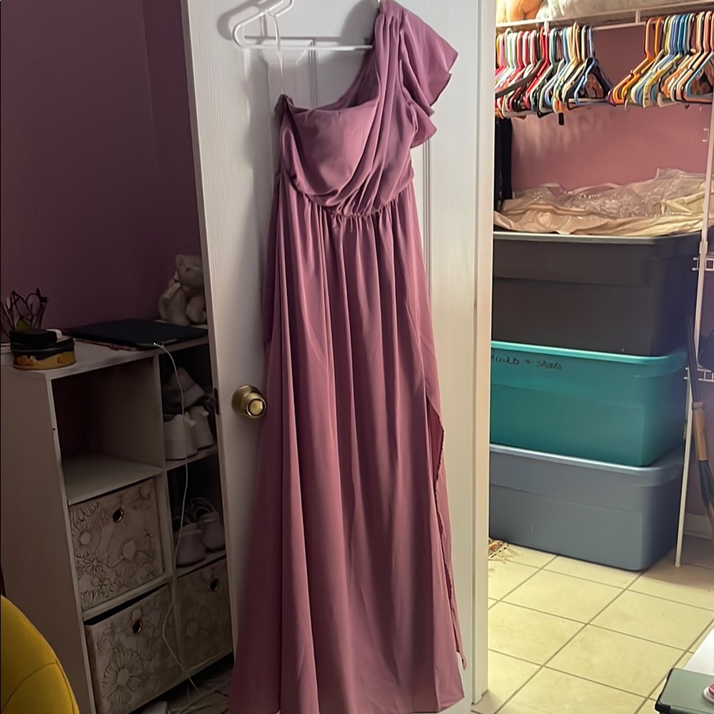 SHEIN One-Shoulder Mauve Dress
